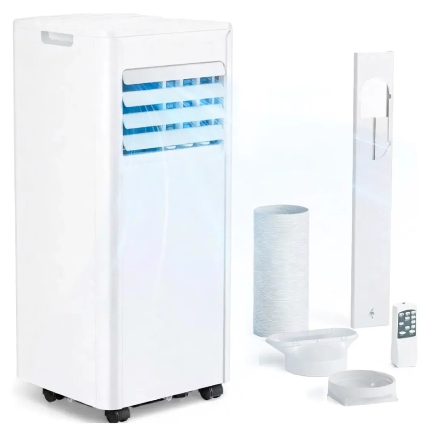 JUNG LIFEAIR Mobile Klimaanlage 7000 BTU - 2,0 KW 3in1 Mobiles Klimagerät Ventilator Luftentfeuchter inkl. Fenster-Installationsset