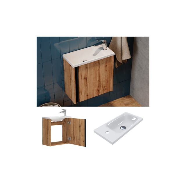 Vicco Badmöbel-Set Kleo Goldkraft Eiche 2 Teile
