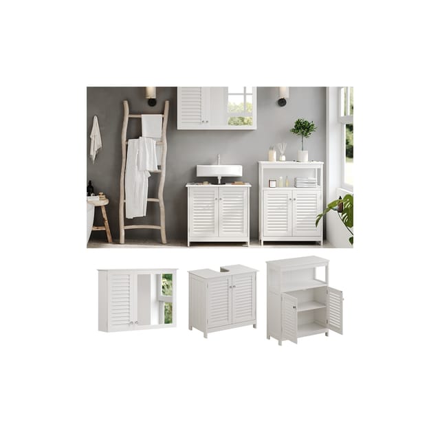 Vicco Badmöbel-Set Riad Weiß 3 Teile Option 6