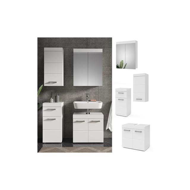 Vicco Badmöbel-Set Luna Weiß 4 Teile