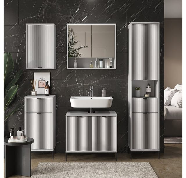 Vicco Badmöbel-Set Eliza Grau 5 Teile