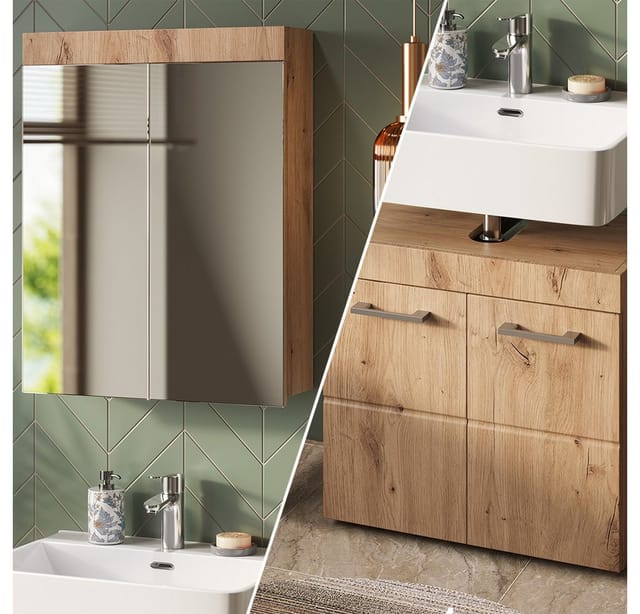 Vicco Badmöbel-Set Luna Eiche 2 Teile