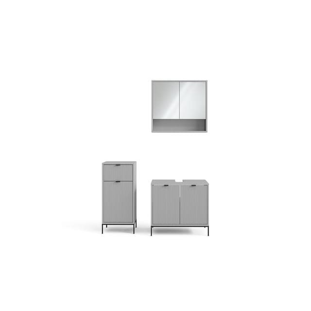 Vicco Badmöbel-Set Eliza Grau 3 Teile
