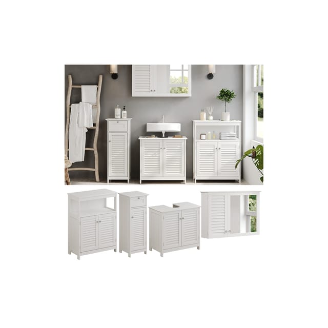 Vicco Badmöbel-Set Riad Weiß 4 Teile Option 4