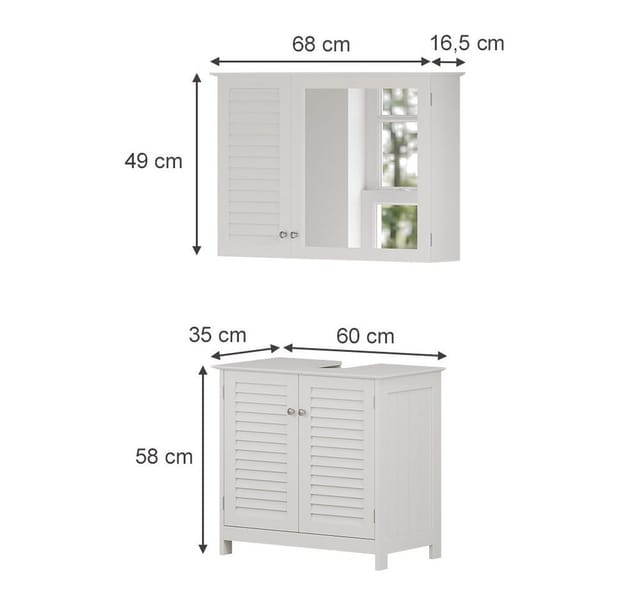 Vicco Badmöbel-Set Riad Weiß 2 Teile