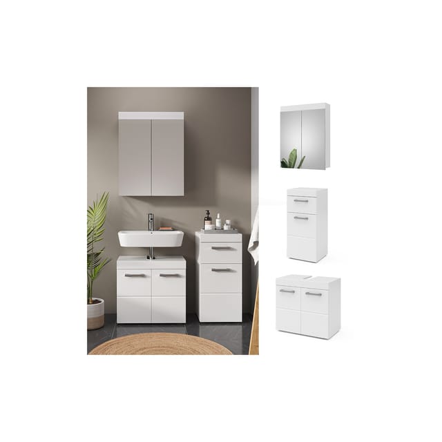 Vicco Badmöbel-Set Luna Weiß 3 Teile