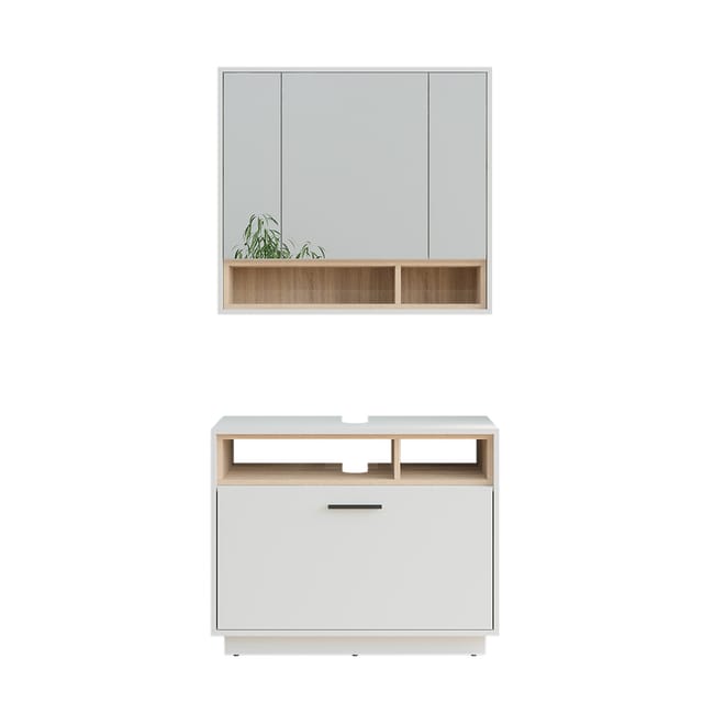 Vicco - Badmöbel-set Beatrice, Weiß/sonoma, 2 Teile
