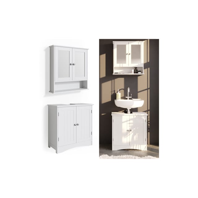 Vicco Badmöbel-Set Bianco Weiß 2 Teile