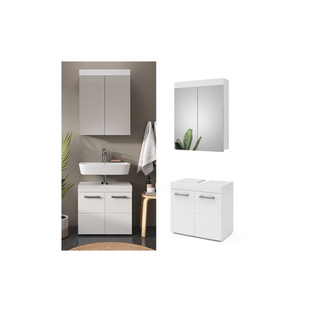 Vicco Badmöbel-Set Luna Weiß 2 Teile