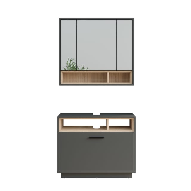 Vicco - Badmöbel-set Beatrice, Anthrazit/sonoma, 2 Teile