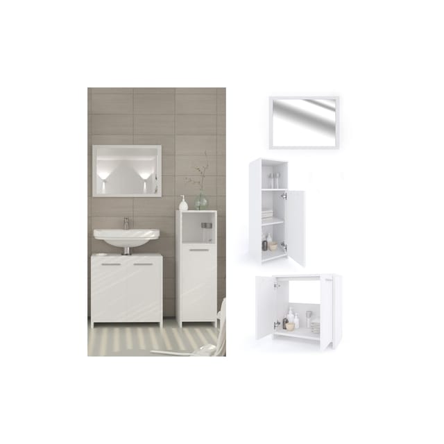 Vicco Badmöbel-Set Kiko Weiß 3 Teile
