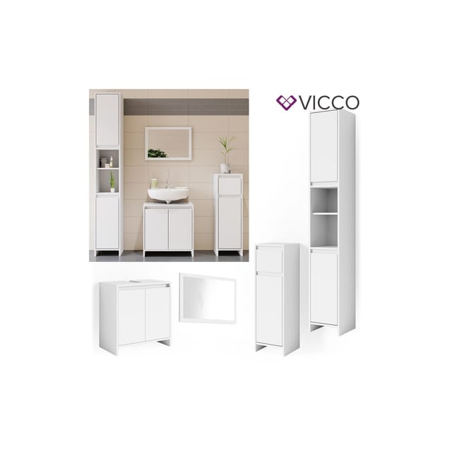Vicco Badmöbel-Set Emma Weiß 4 Teile