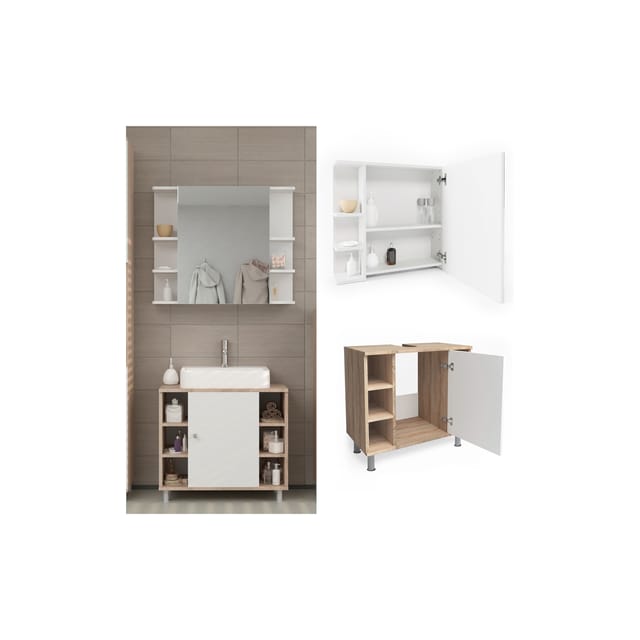 Vicco Badmöbel-Set Fynn Sonoma 2 Teile