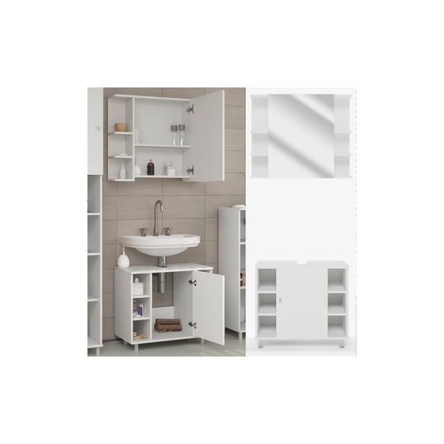 Vicco Badmöbel-Set Fynn Weiß 2 Teile