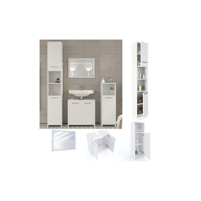 Vicco Badmöbel-Set Kiko Weiß 4 Teile