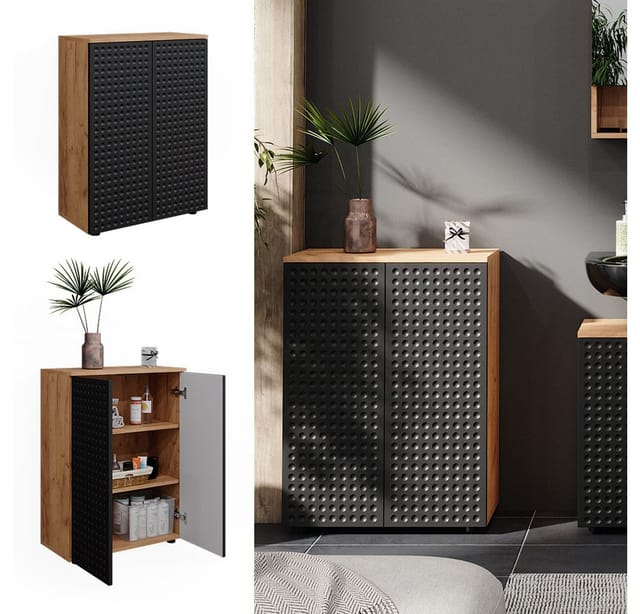 Vicco Midischrank Irma Anthrazit Gepunktet 60 x 81 cm