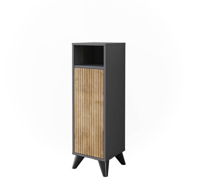 Vicco Midischrank Leano Anthrazit/Bergeiche 30 x 97 cm mit Tür