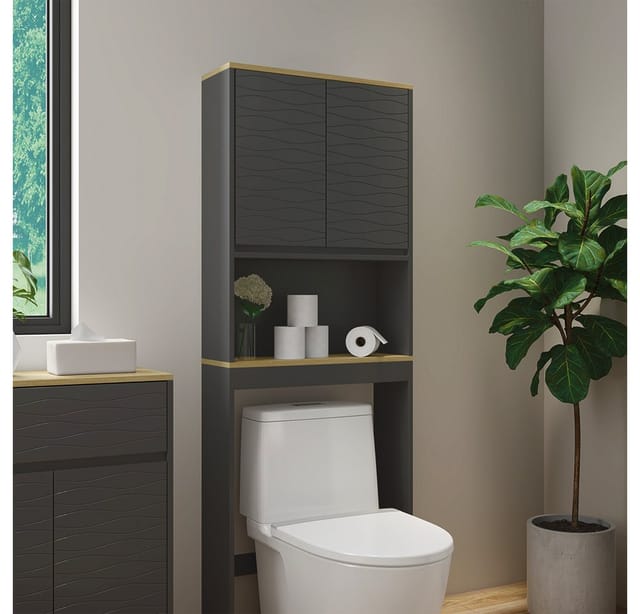 Vicco Toilettenschrank Livia Anthrazit 60 x 163 cm
