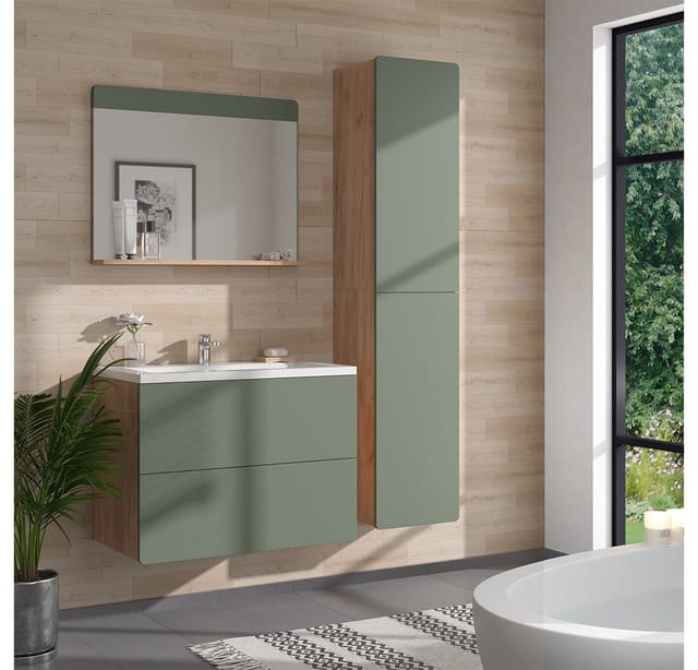 Vicco Hochschrank Izan Grün/Goldkraft Eiche 37 x 172 cm