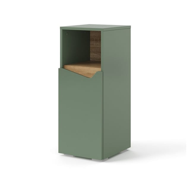 Vicco Midischrank Marelle Grün/Artisan 30 x 75 cm mit Tür und offenem Fach