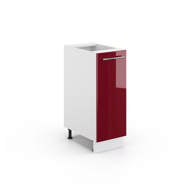 Vicco Midischrank Fame-Line Bordeaux Hochglanz/Weiß 30 x 82 cm ohne Arbeitsplatte
