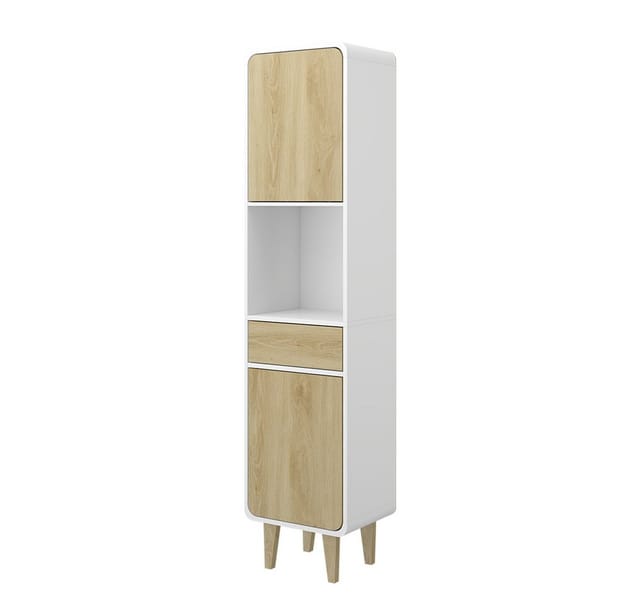 Vicco Badezimmermöbel Arla Weiß/Eiche 40 x 161 cm