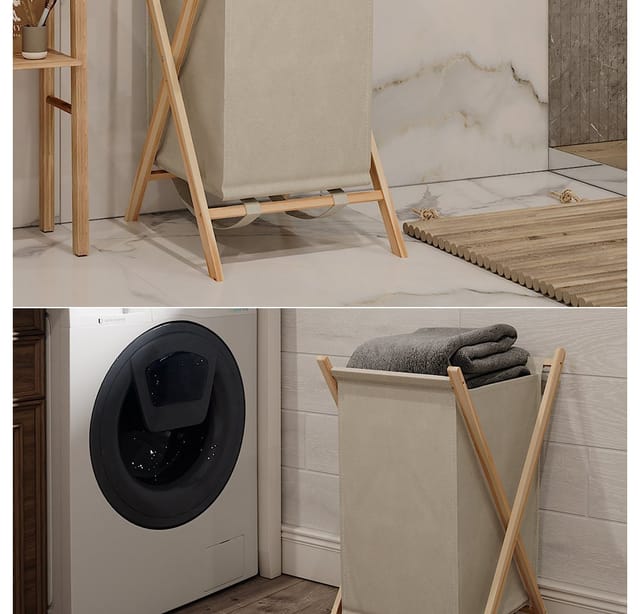Vicco Wäschekorb Bruno Beige 40 x 64 cm