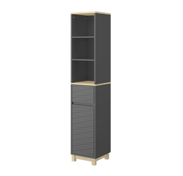 Vicco Badezimmermöbel Livia Anthrazit 30 x 152 cm mit Schublade