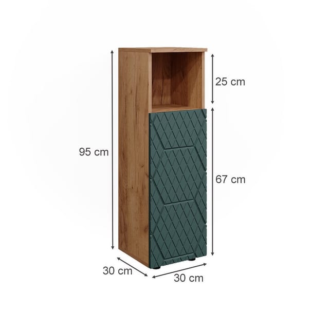 Vicco Midischrank Irma Goldkraft Eiche/Grün 30 x 95 cm