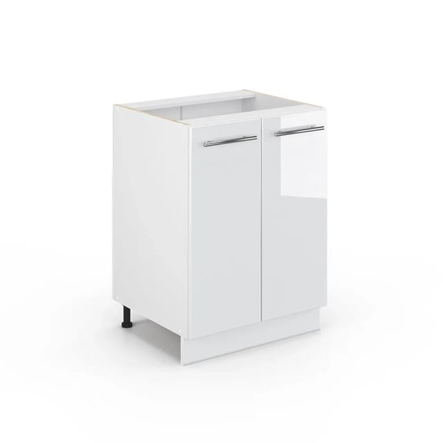 Vicco Midischrank Fame-Line Weiß Hochglanz/Weiß 60 x 82 cm ohne Arbeitsplatte