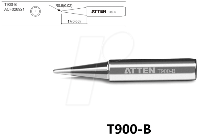 ATTEN T900-B - Lötspitze, 0,5 mm, bleistiftförmig, gerade