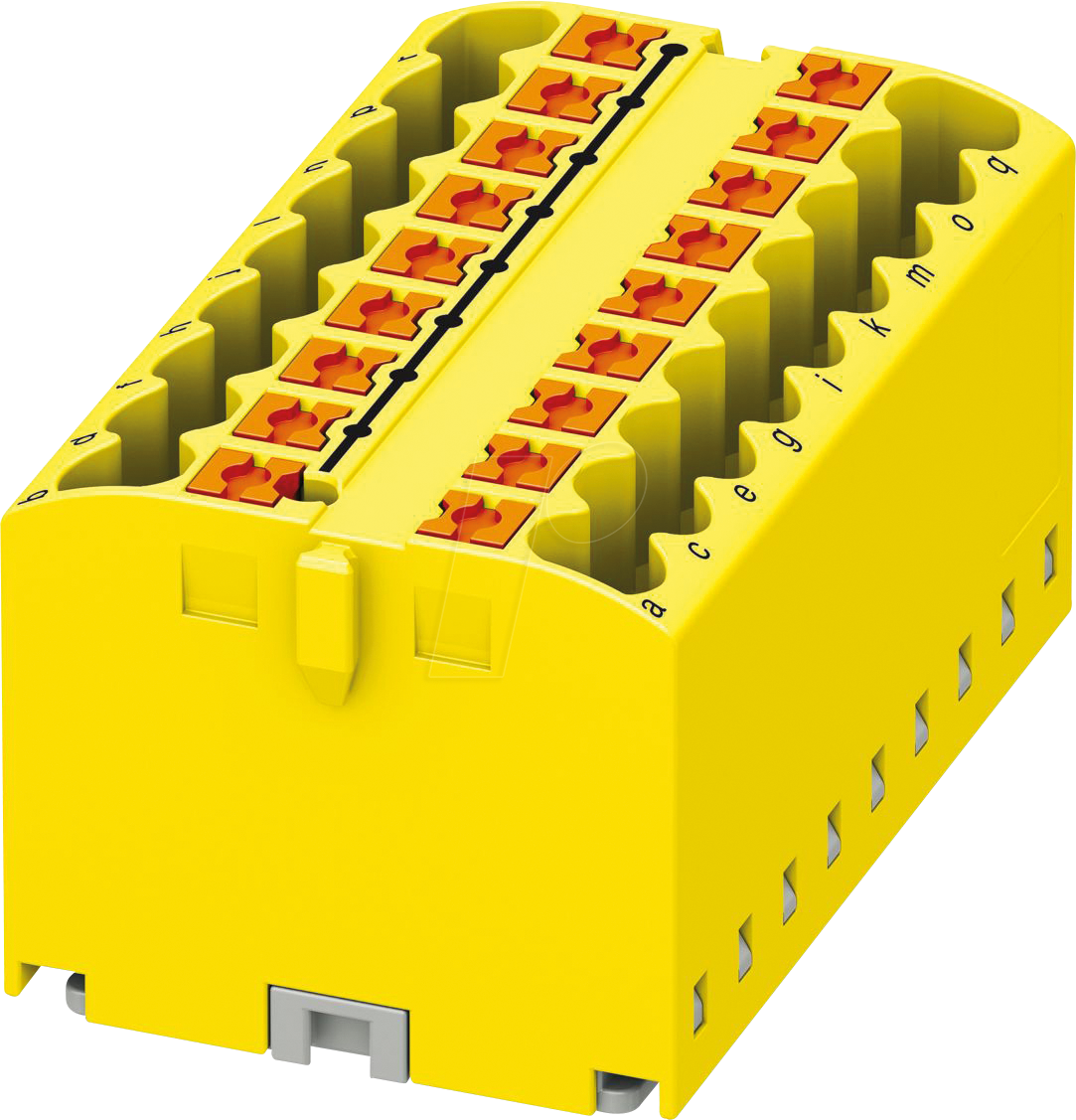 PHOE 3273314 - Verteilerblock PTFIX, 18x2,5, gelb