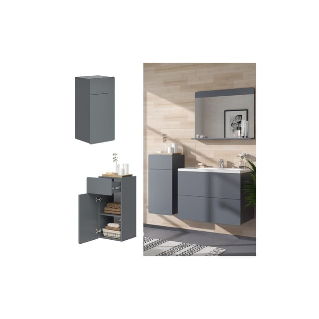 Vicco Midischrank Izan Grau/Grau 37 x 77 cm
