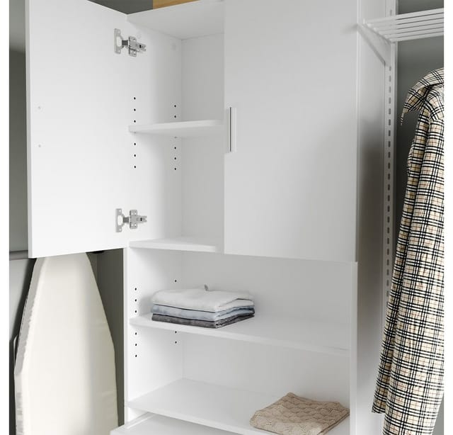 Vicco Waschmaschinenschrank Martha Weiß 64 x 190 cm mit 2 Kurzen Türen