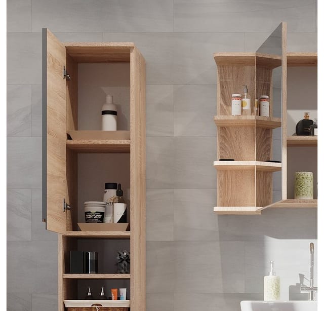 Vicco Badschrank J-Shape Sonoma/Anthrazit 30 x 190 cm