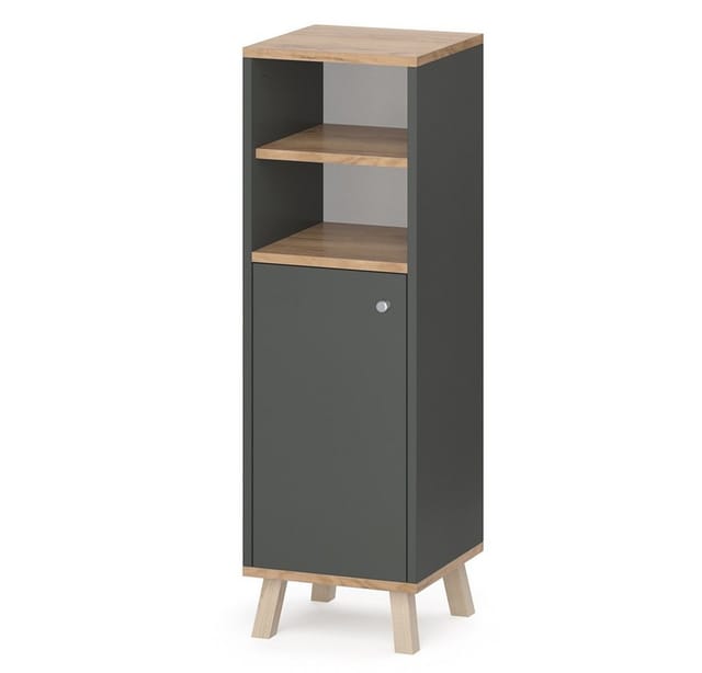 Vicco Midischrank Senyo Anthrazit/Goldkraft Eiche 30 x 95 cm