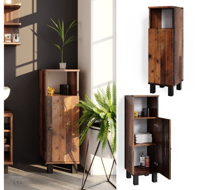 Vicco Midischrank Fynn Eiche Rustikal 30 x 95 cm