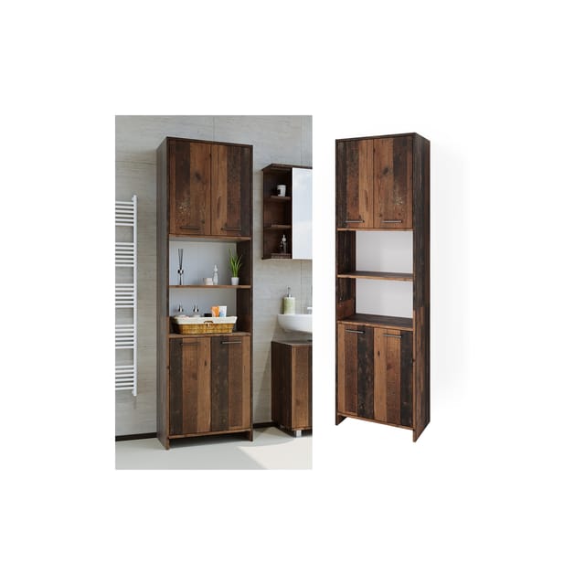 Vicco Badschrank Maris Eiche Rustikal 56 x 190 cm