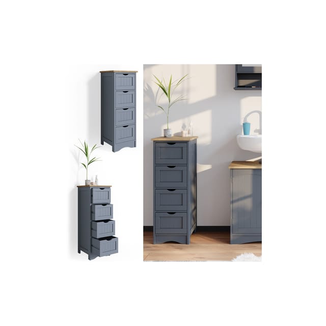 Vicco Badschrank Bianco Grau 30 x 81 cm