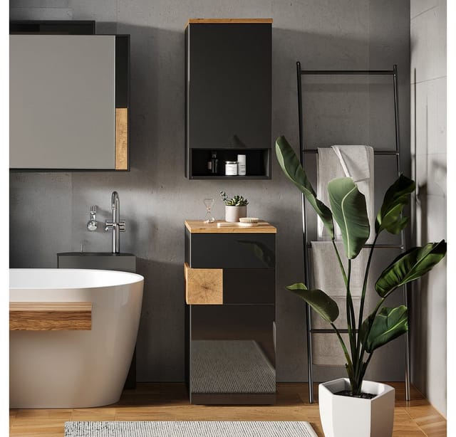 Vicco Badschrank Eden Anthrazit/Artisan-Eiche 40 x 77 cm