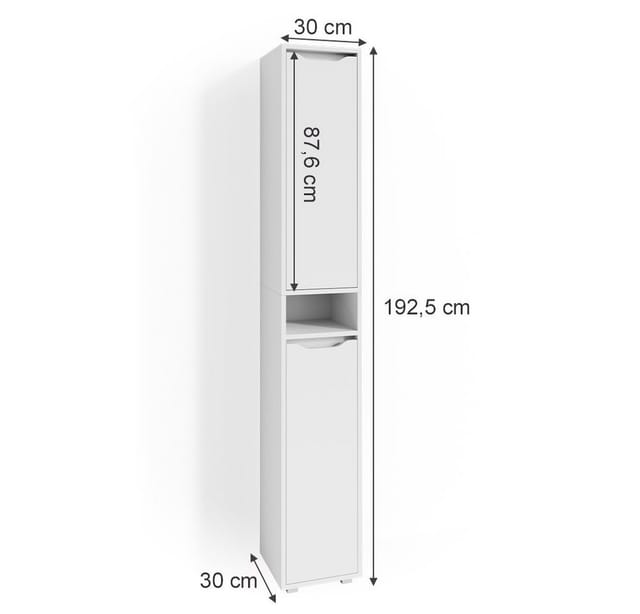 Vicco Badschrank Ruben Weiß 30 x 193 cm
