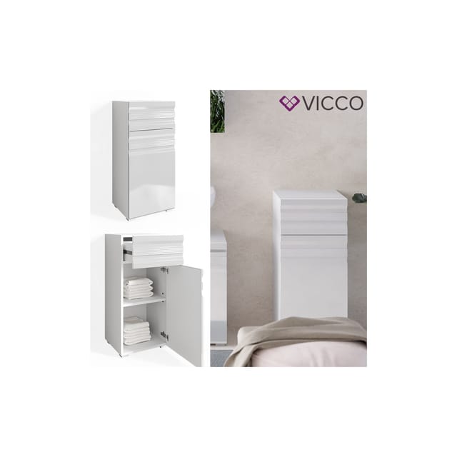 Vicco Midischrank Freddy Weiß Hochglanz 36 x 79 cm