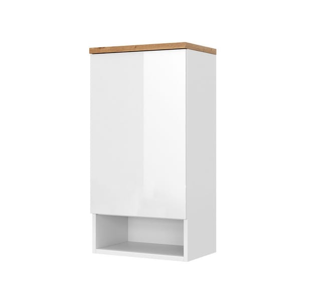 Vicco Badschrank Eden Weiß Hochglanz/Artisan-Eiche 40 x 78 cm mit 4 Fächer