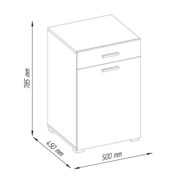 Vicco Badschrank Matteo Anthrazit/Goldkraft Eiche 50 x 79 cm