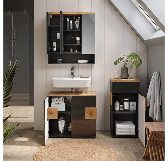 Vicco Midischrank Eden Anthrazit/Artisan-Eiche 40 x 84 cm