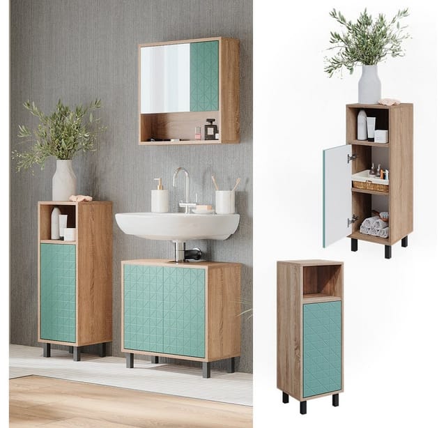 Vicco Midischrank Agasta Mintgrün/Sonoma 30 x 87 cm