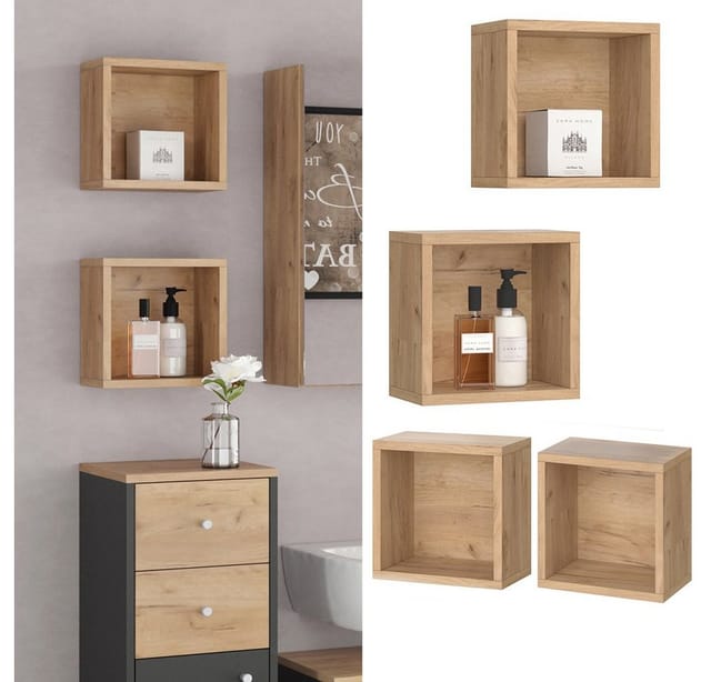 Vicco Badschrank Senyo Goldkraft Eiche 25 x 25 cm 2er Set