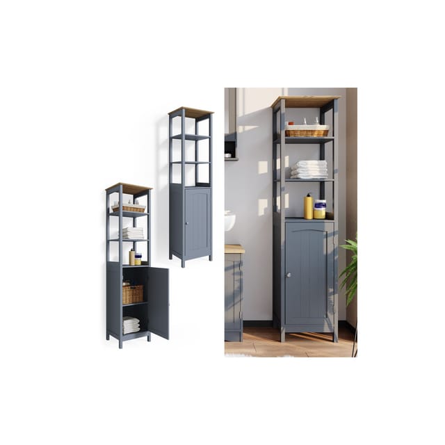 Vicco Badschrank Bianco Grau 40 x 160 cm