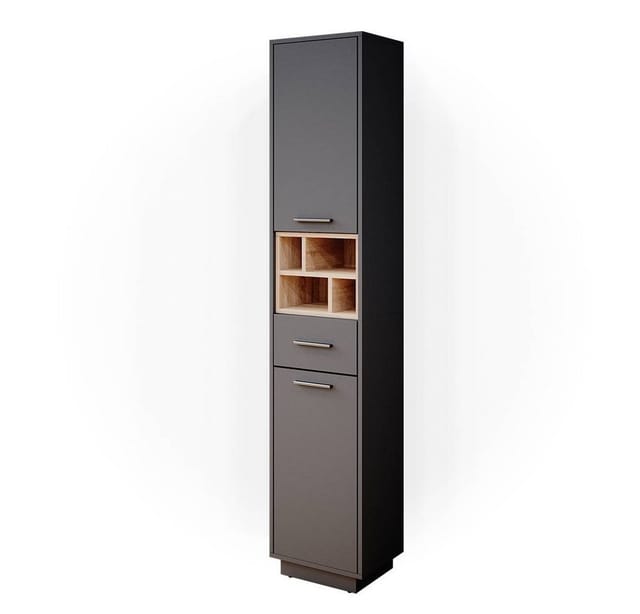 Vicco Badschrank Beatrice Anthrazit/Sonoma 38 x 190 cm