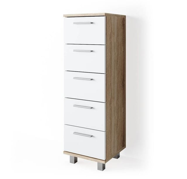 Vicco Badschrank Ilias Sonoma/Weiß 30 x 95 cm